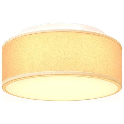 Plafondlampen Inbouw Ø 30 Cm Stof E27 Ø30 x 13.5 cm Wit zonder sterrenlampenkap