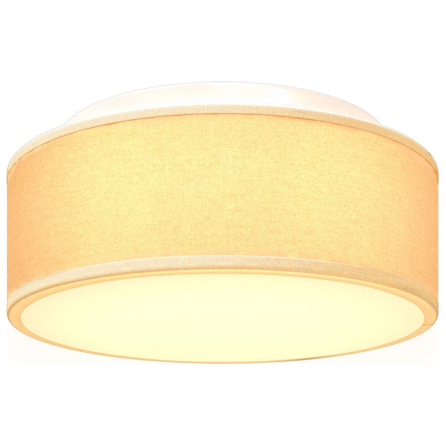 Plafondlampen Inbouw Ø 30 Cm Stof E27 Ø30 x 13.5 cm Wit zonder sterrenlampenkap