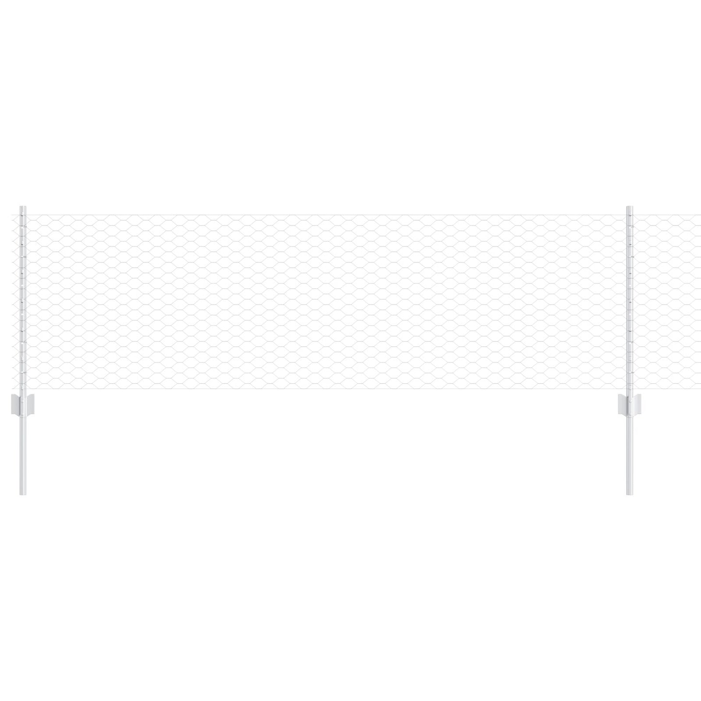Hekpalen 11 St U-Kanaal 60 Cm Gegalvaniseerd Staal,  Zeshoekig Hek 0,6X50 M Gegalvaniseerd Staal