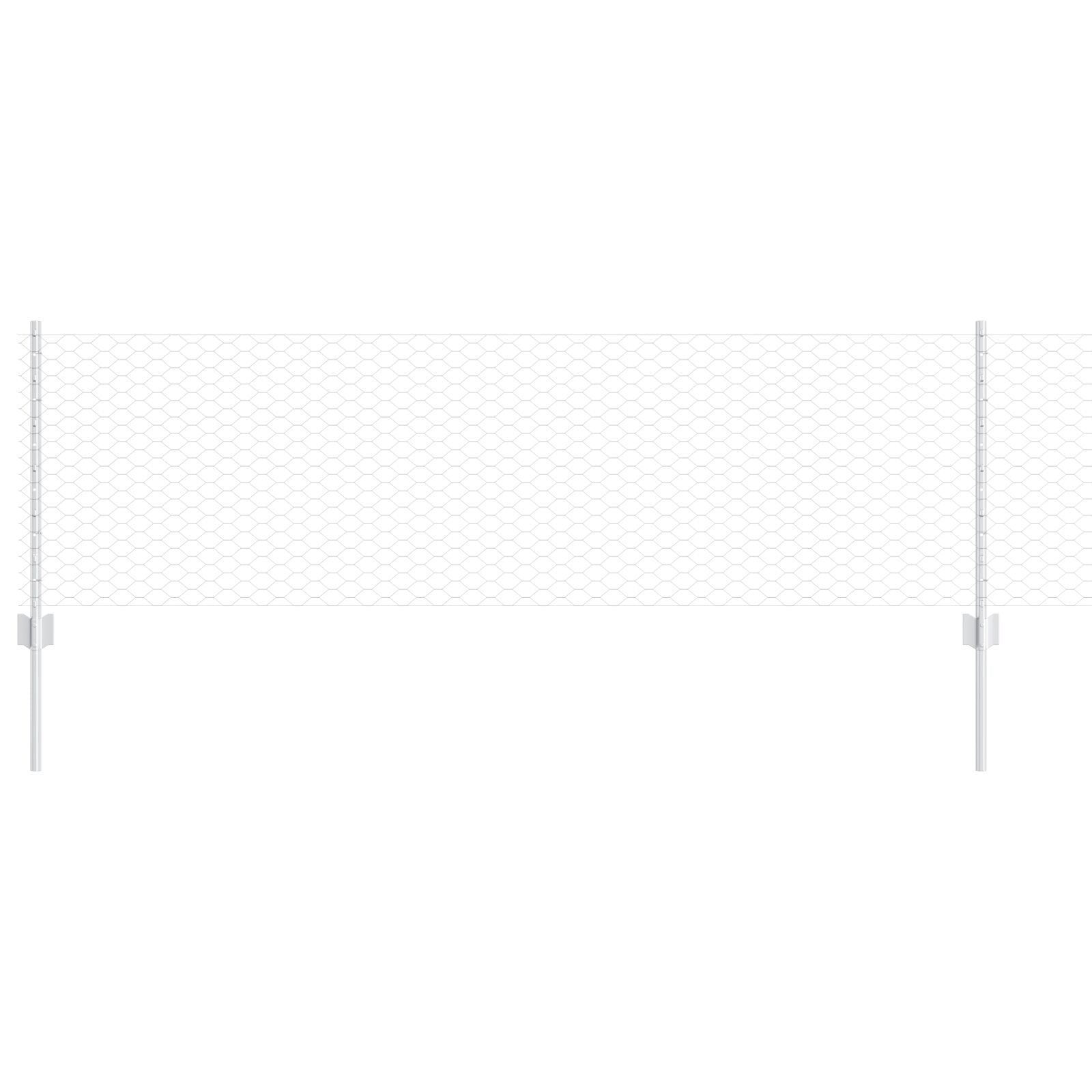 Hekpalen 11 St U-Kanaal 60 Cm Gegalvaniseerd Staal,  Zeshoekig Hek 0,6X50 M Gegalvaniseerd Staal