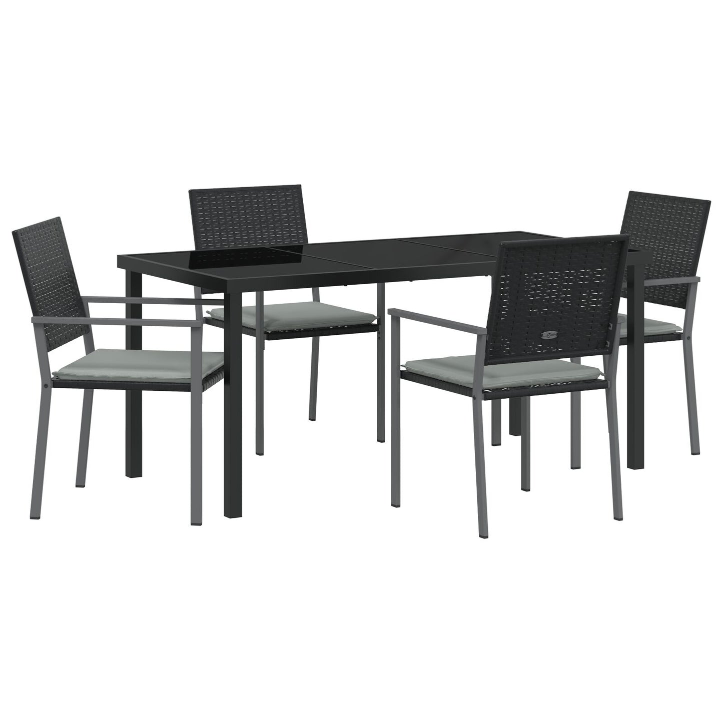 Set Van 3 Zwart Pe Rattan 54X62,5X89 Cm Duurzaam Tuinstoel