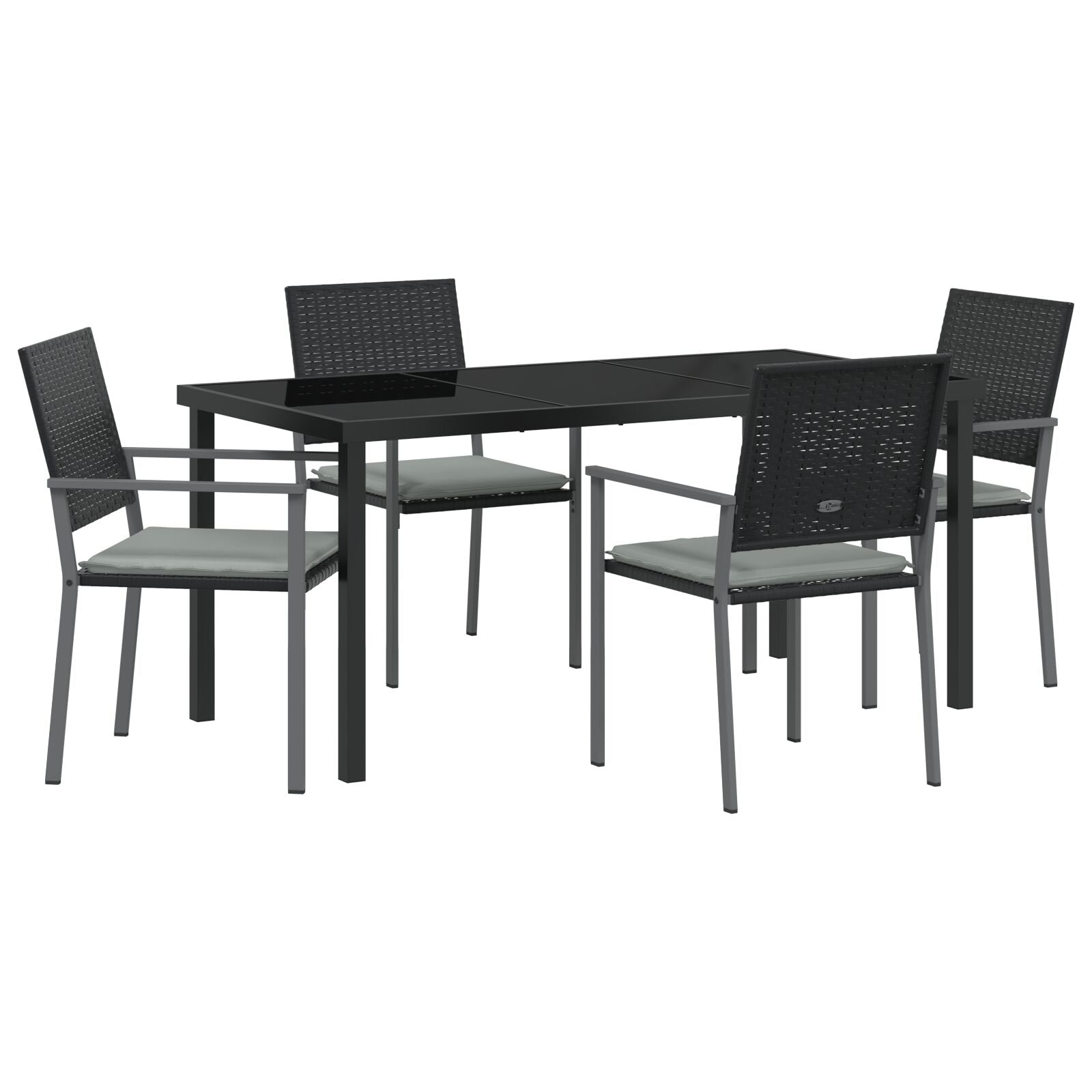 Set Van 3 Zwart Pe Rattan 54X62,5X89 Cm Duurzaam Tuinstoel