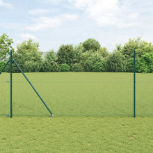 Gelaste Draadhek Met 13 Spike Palen Groen 1.5X25 M Staal Gegalvaniseerd Staal