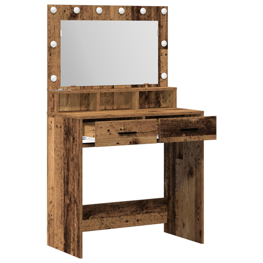 Kaptafel Met Led-Verlichting - Oud Hout 79 x 41 x 135 cm Oude Hout