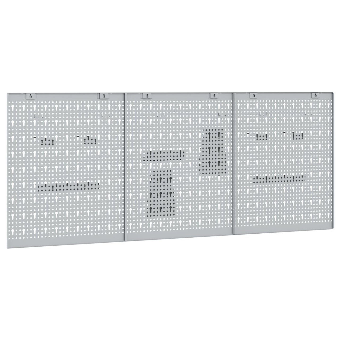 Pegboards - 3-Pack Met 15 Accessoires, Grijs, 150X, Staal 60 cm