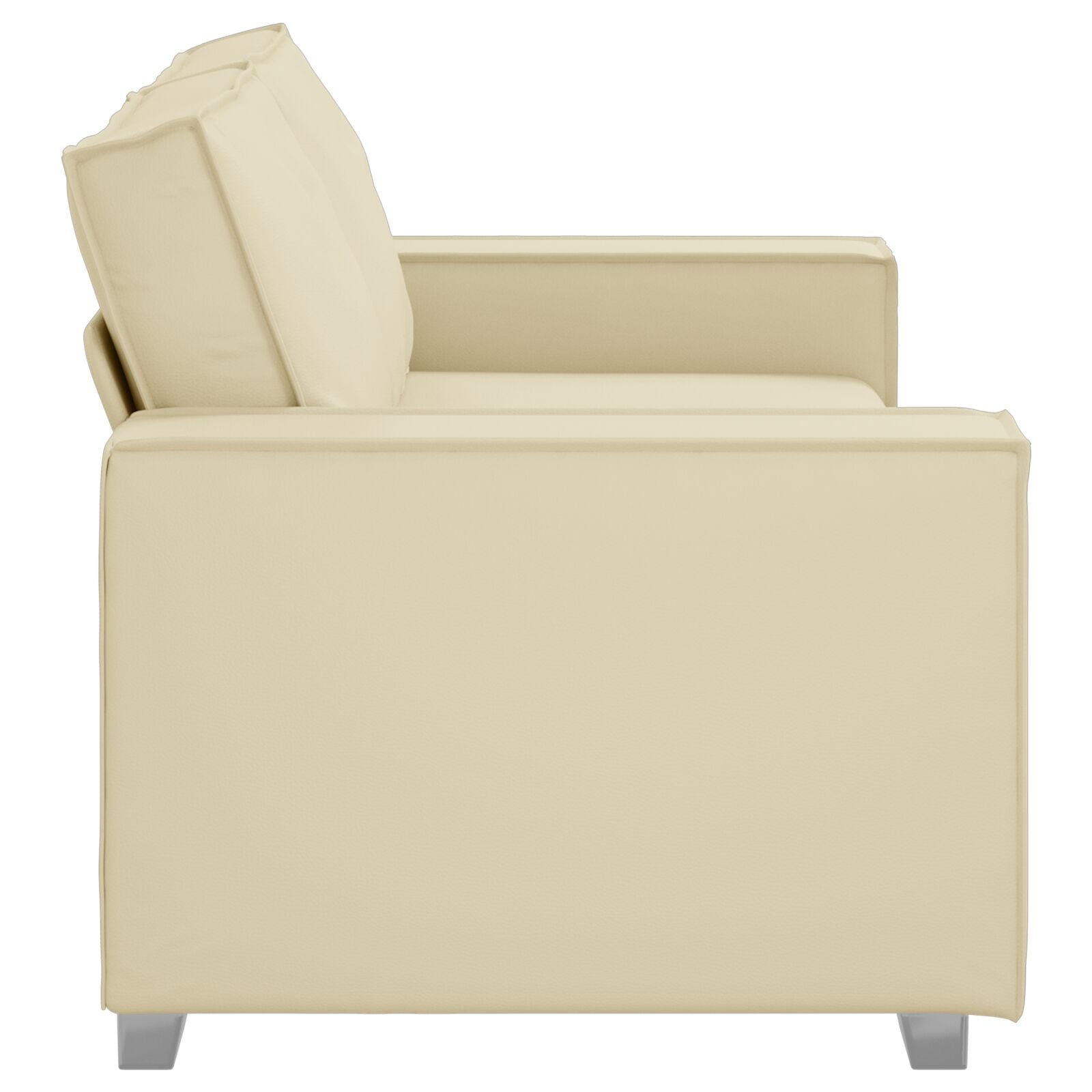 Loveseat Bank Kunstleer Crème 140 cm