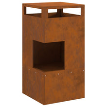 Vuurpit Weerbestendig Staal 50 x 50 x 100 cm Verweerd staal/bruin