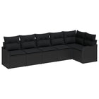 Garden Sofa Set Black poly rattan