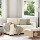 Bank beige 160x77x82 cm linnen