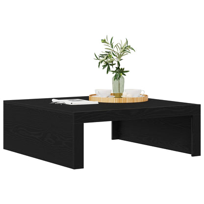 Salontafel - Gemaakt Van Engineered Wood 100 x 100 x 35 cm Zwart eiken