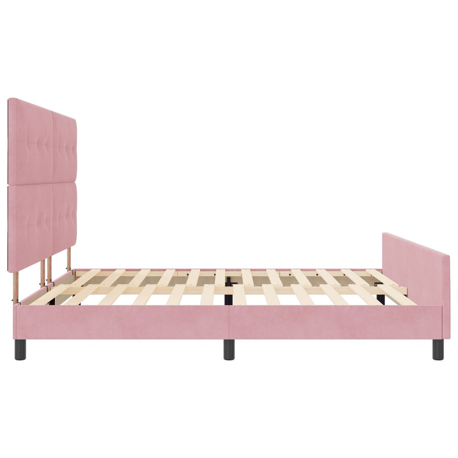 Bedframe Roze 200X200 Cm Fluweel Crème