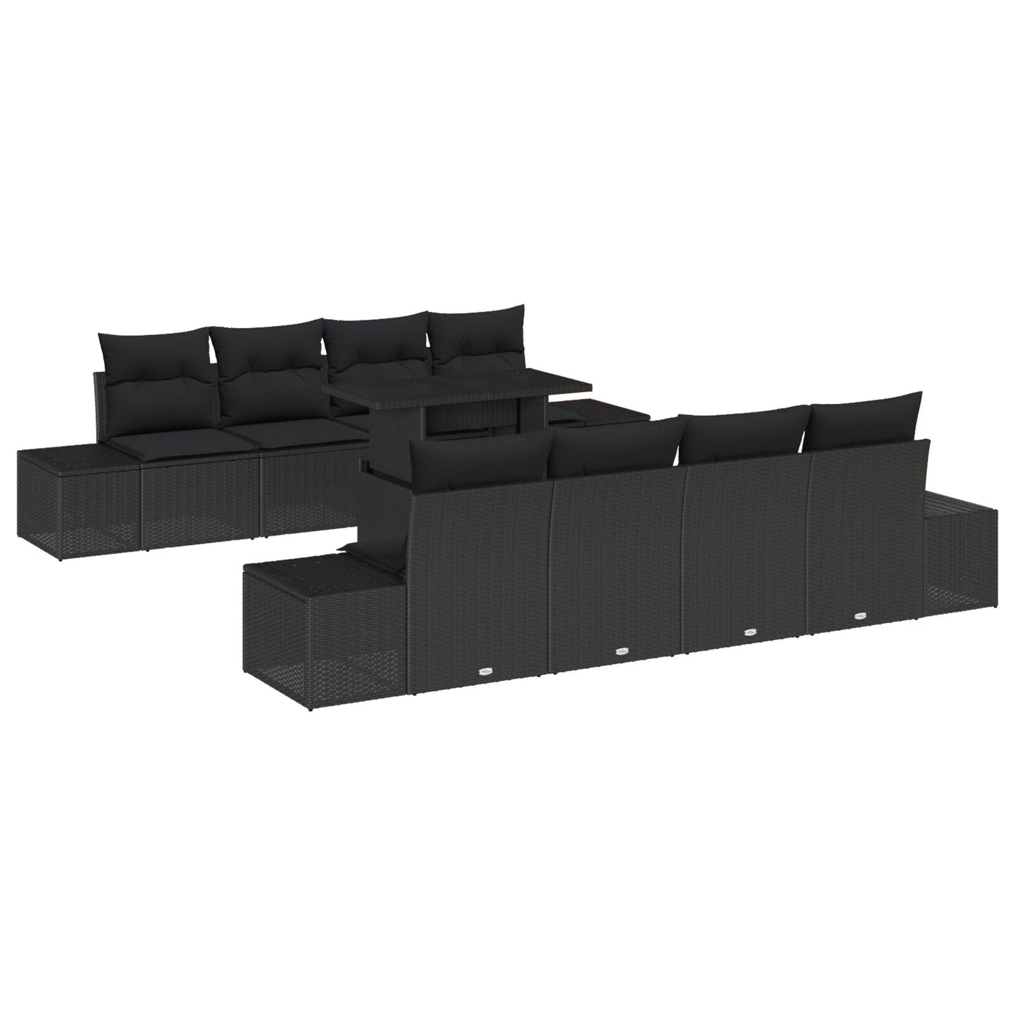 Tuin Sofa Set Set Van 7 Houtskool
