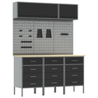 Werkkast set 8 stuks zwart 150x55x200 cm