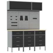 Werkkast set 8 stuks zwart 150x55x200 cm