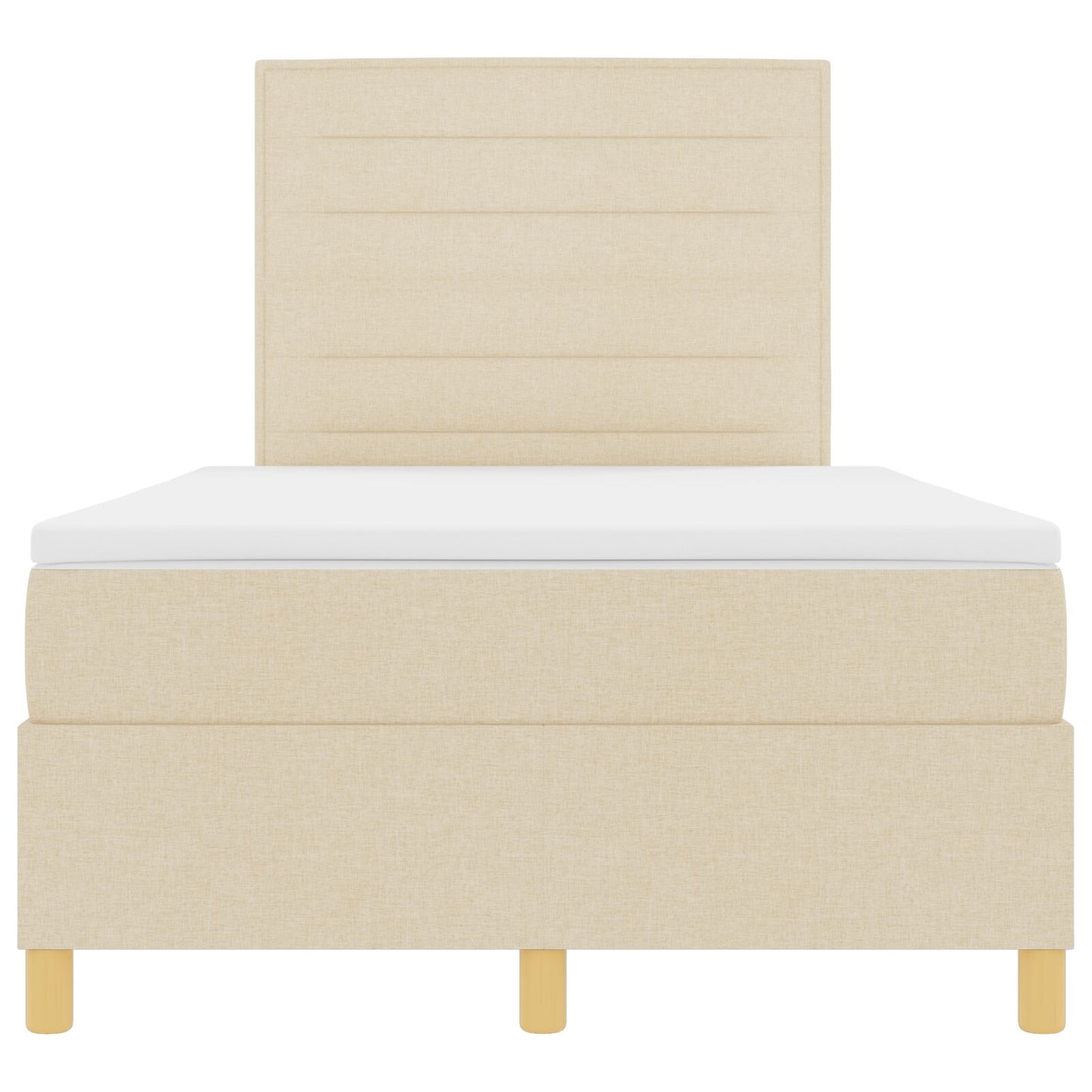 Box Spring Bed Met Matras Crème 120X200 Cm Stof Blauw