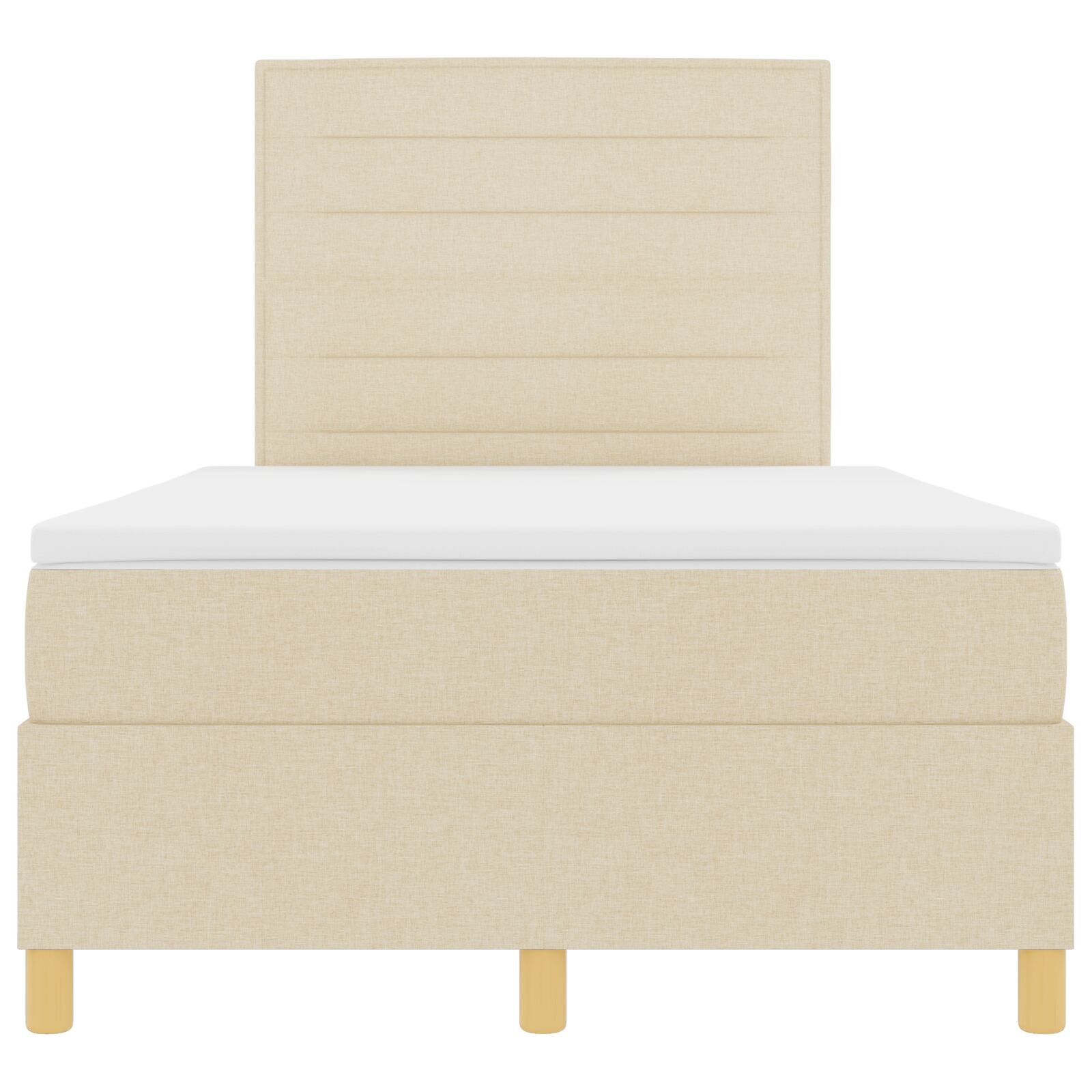 Box Spring Bed Met Matras Crème 120X200 Cm Stof Blauw