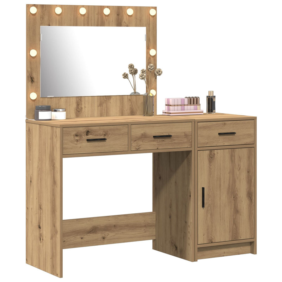 2-Delige Kaptafelset Met Led Artisan Eiken Hout