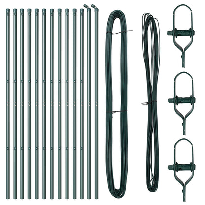 Hekpalen Set 13 Stuks Groen Metaal