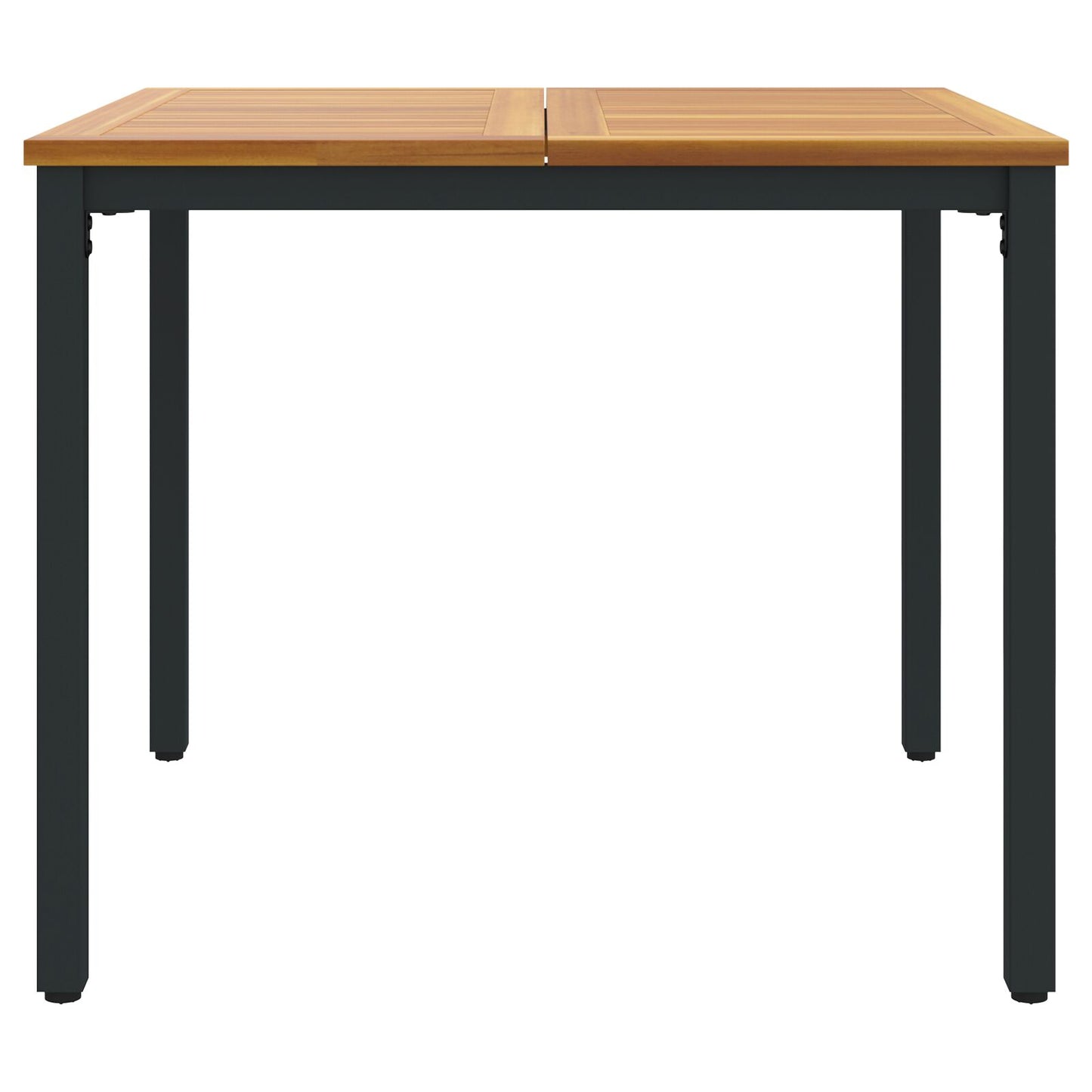 Tuin Tafel Massief Acaciahout En Metaal 90 x 90 x 75 cm Natuurlijk en zwart