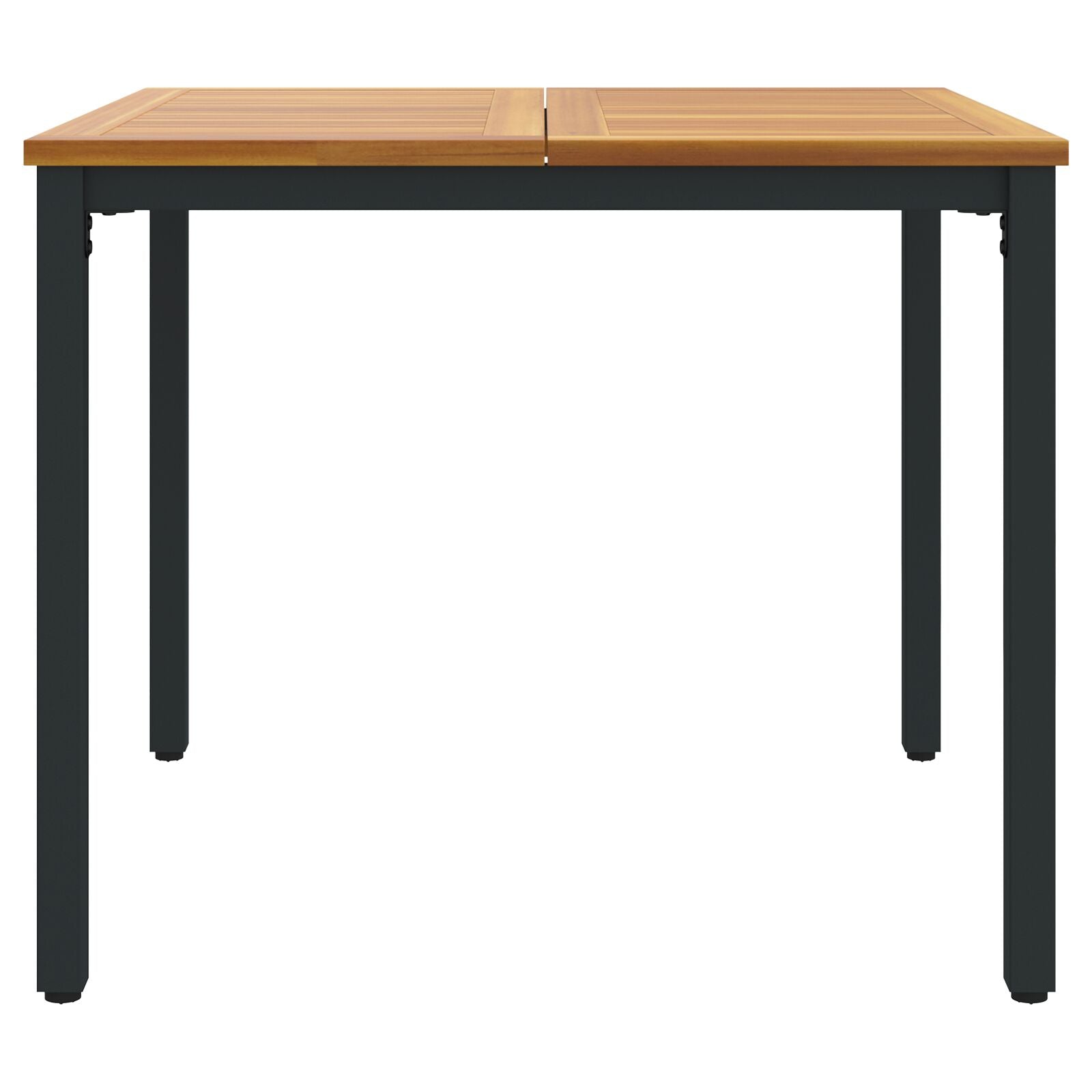 Tuin Tafel Massief Acaciahout En Metaal 90 x 90 x 75 cm Natuurlijk en zwart