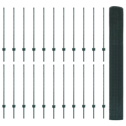 Gelaste Draadhek Met 22 U-Palen Groen 1X50 M Staal