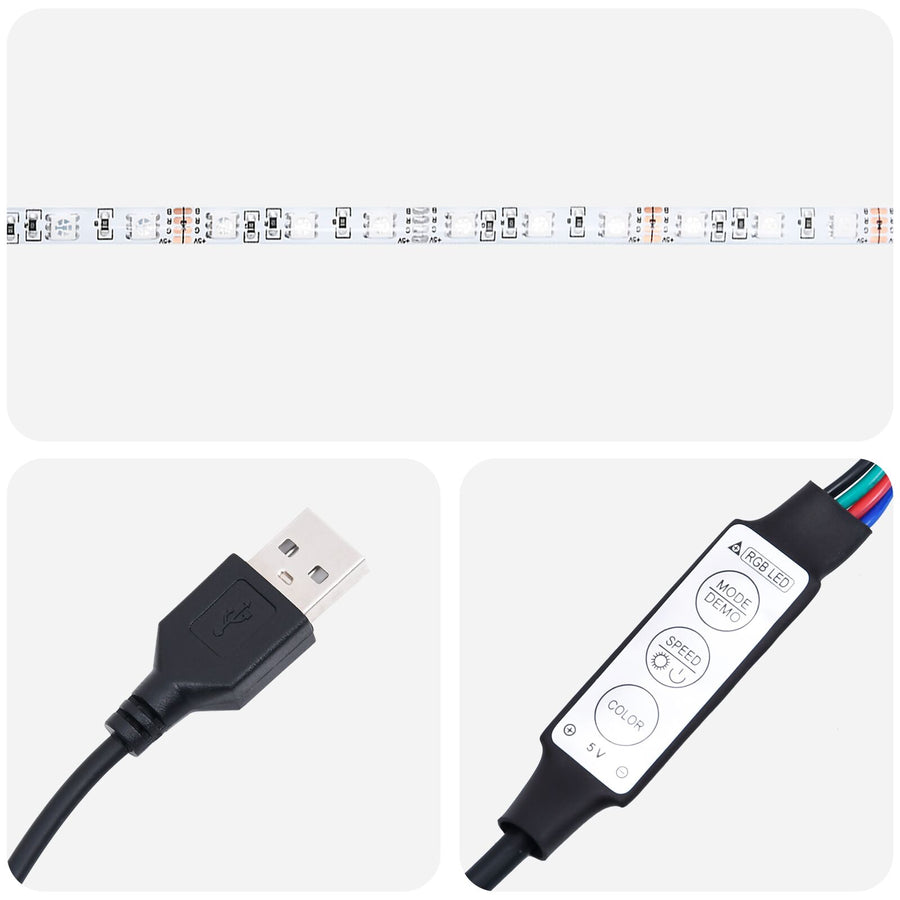 Tv-Kast Met Led-Verlichting - Zwart Eiken - 135X39X30Cm - Bewerkt Hout