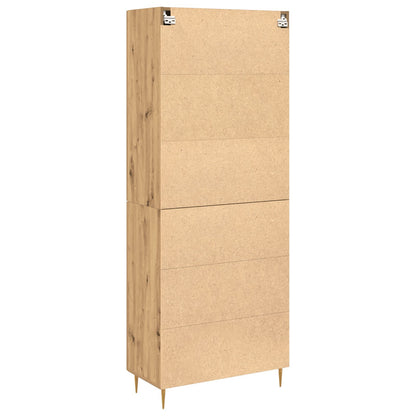 Hoogkast Ambachtelijk Eiken 69,5X34X180 Cm Bewerkt Hout
