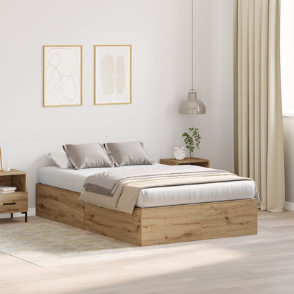 Opbergbedframe Artisan Eiken Massief Eiken 120 x 190 cm
