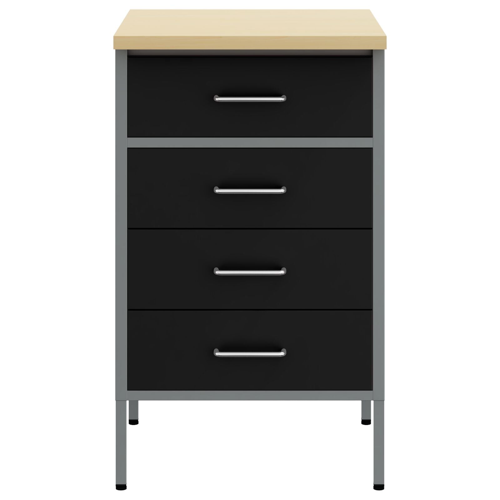 Werkbank 50X55X85 Cm Staal Zwart en grijs Werkplaatskast met 4 lades