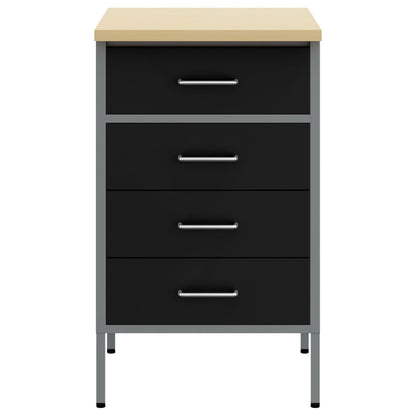 Werkbank 50X55X85 Cm Staal Zwart en grijs Werkplaatskast met 4 lades