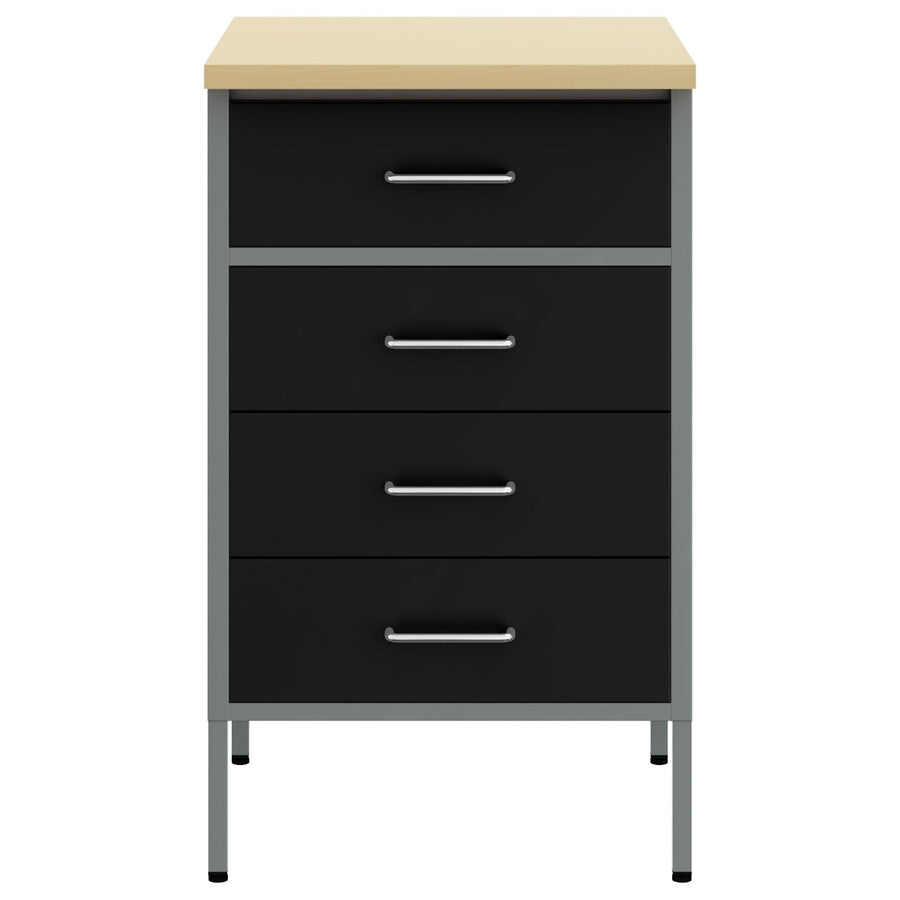 Werkbank 50X55X85 Cm Staal Zwart en grijs Werkplaatskast met 4 lades