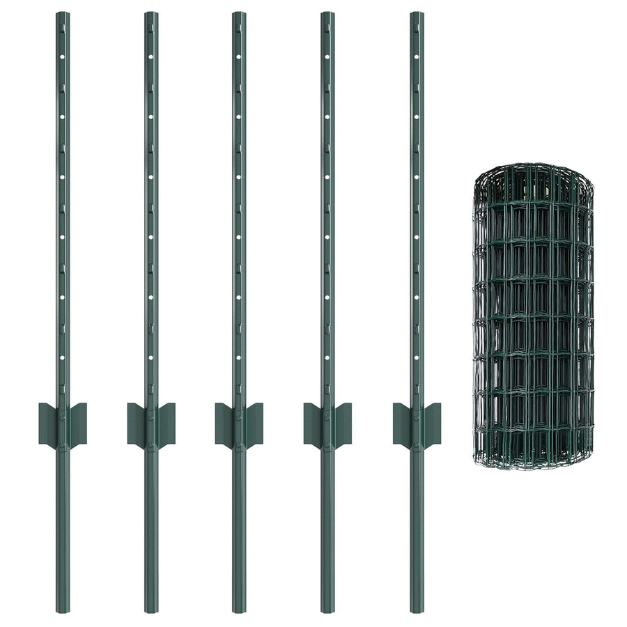 Euro Schutting Met 5 U-Palen Groen 0.6X10 M Staal