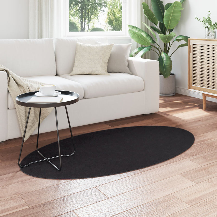 Vloerkleden Polyester Antislip Vloerkleed Zwart 80 x 150 cm
