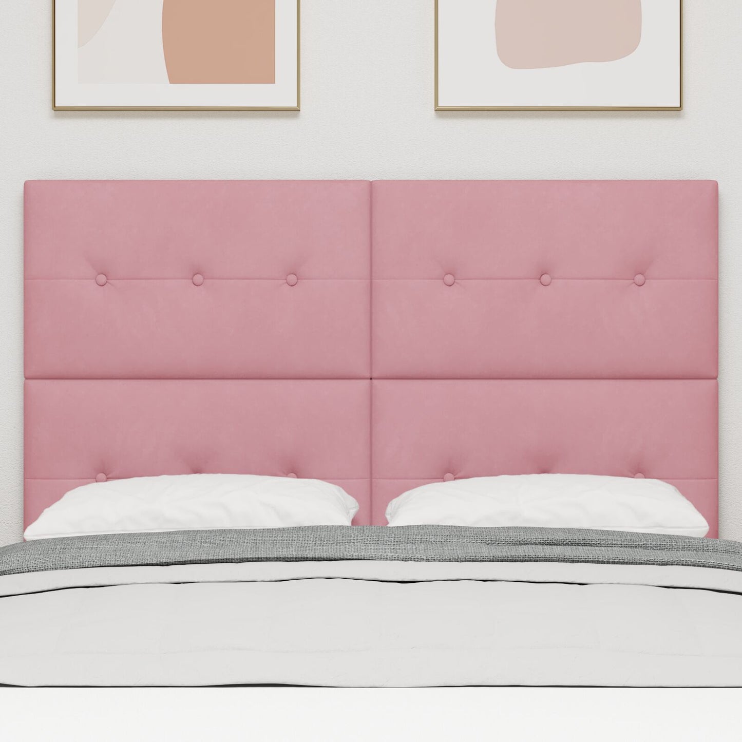 Hoofdbord Knopen Tufted Roze 160 Cm Fluweel