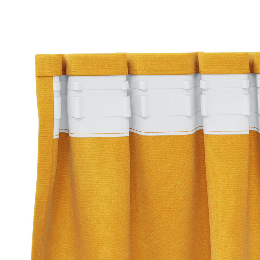 Zwarte Gordijnen Met Bovenband 2 Stuks Velvet Mosterdgeel 140 x 175 cm met ingestikte tape