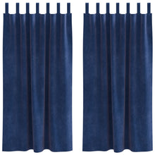 Blackout Gordijnen Met Hanglussen 2 Stuks E Velours Donkerblauw 140 x 175 cm met ophanglussen