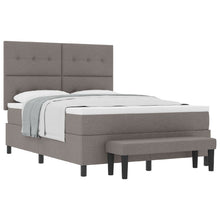 Boxspring Bed Met Matras & Bank Stof Taupe 140 x 190 cm Knoop gestoffeerd