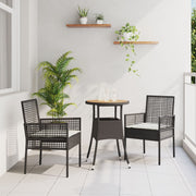 Eettafelset tuin 3-delig polyrattan zwart
