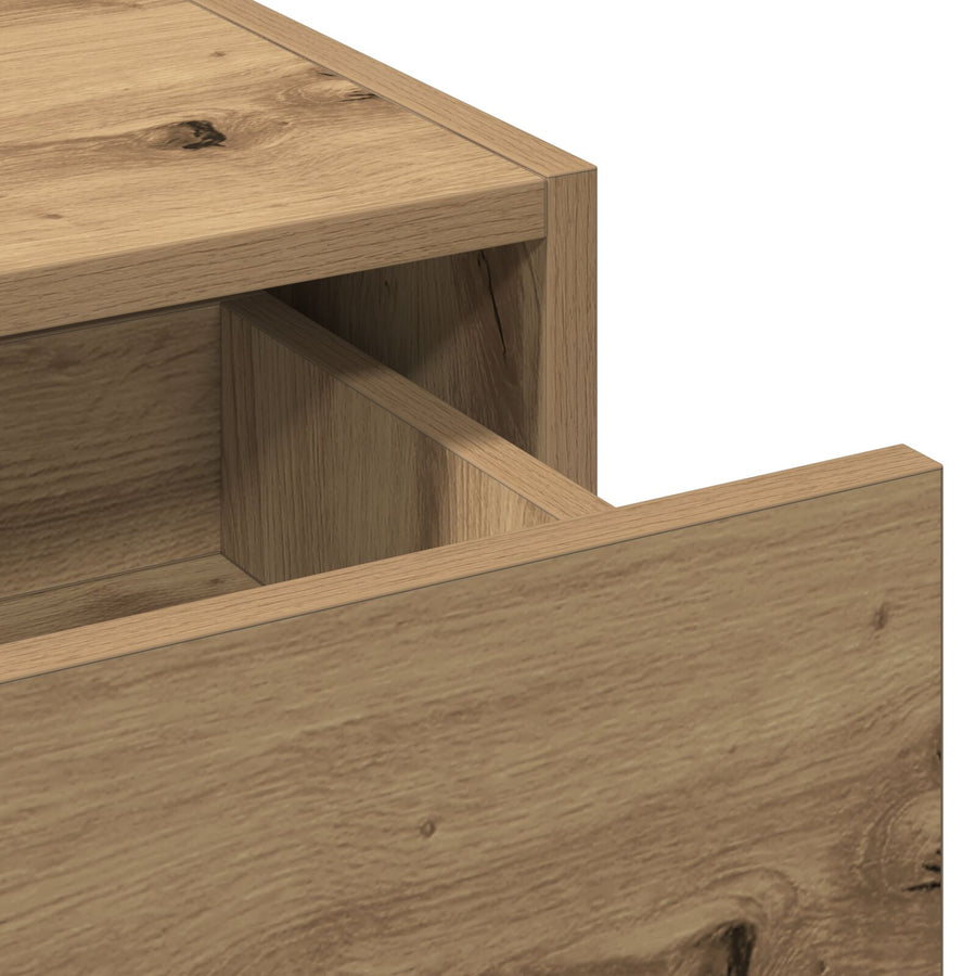 Muurhangende Kaptafel Verlichting - 60 x 40 x 70 cm Eiken met LED
