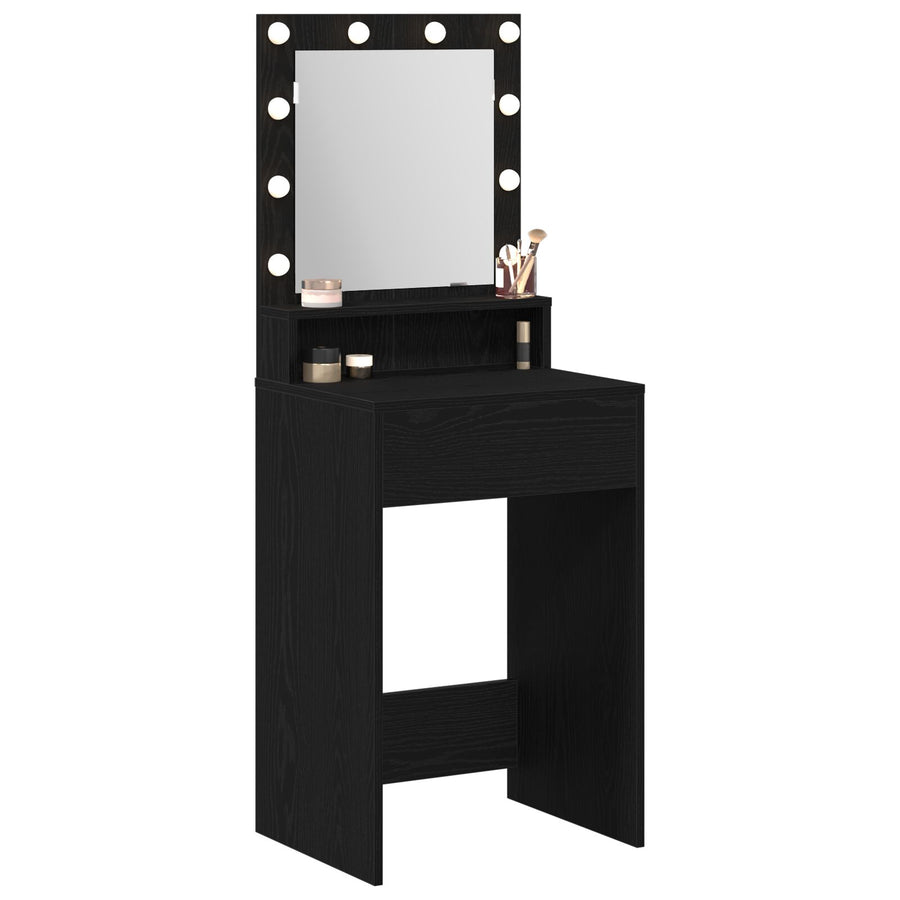 Kaptafel Met Led Verlichting Zwart eiken 50 x 41 x 135 cm