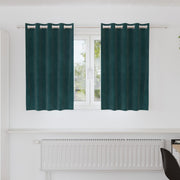 Verduisterend gordijn 140x140 cm donkergroen fluweel (2 stuks)