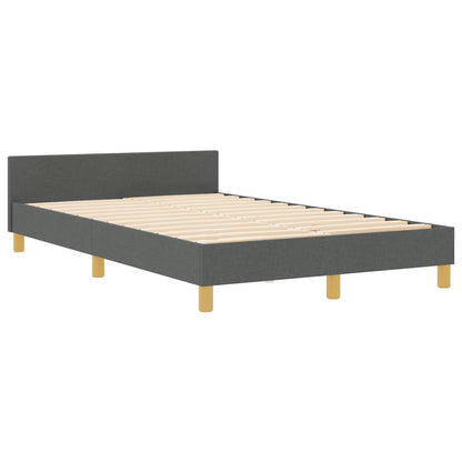 Donkergrijze Stoffen Bedombouw 120X190 Cm Crème