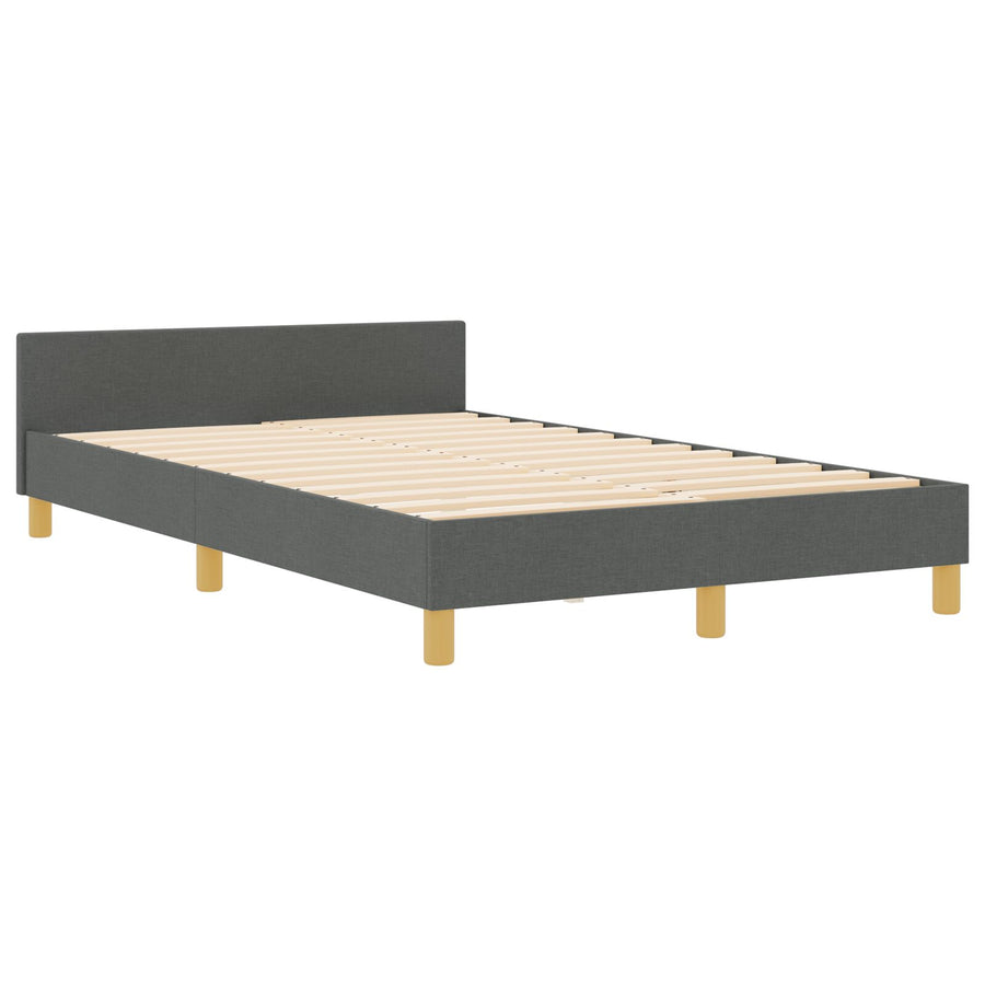 Donkergrijze Stoffen Bedombouw 120X190 Cm Crème