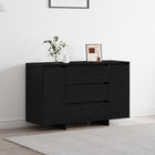 Dressoir zwart eiken 120x41x75 cm massief eikenhout