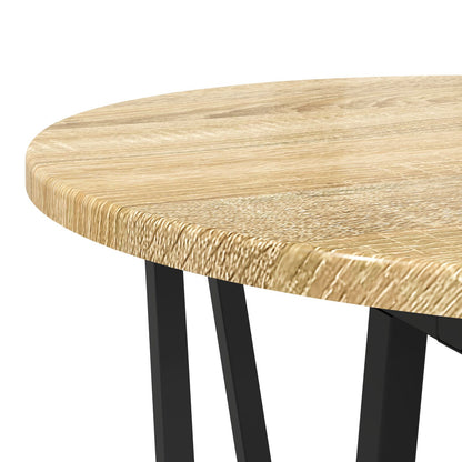 Bijzettafel 2 Stuks Gelaagd Hout En Metaal Sonoma eiken