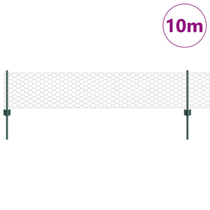 Hekpalen 5 St U-Channel Groen 40 Cm Staal,  Hexagon Hek Groen 0,4X10 M Staal