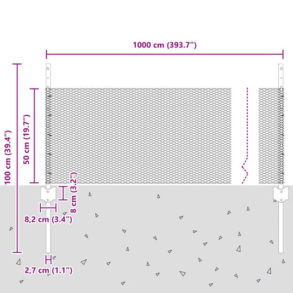 Hekpalen 5 Stuks U-Kanaal 60 Cm Verzinkt Staal,  Hexagon Hek 0,5X10 M Verzinkt Staal