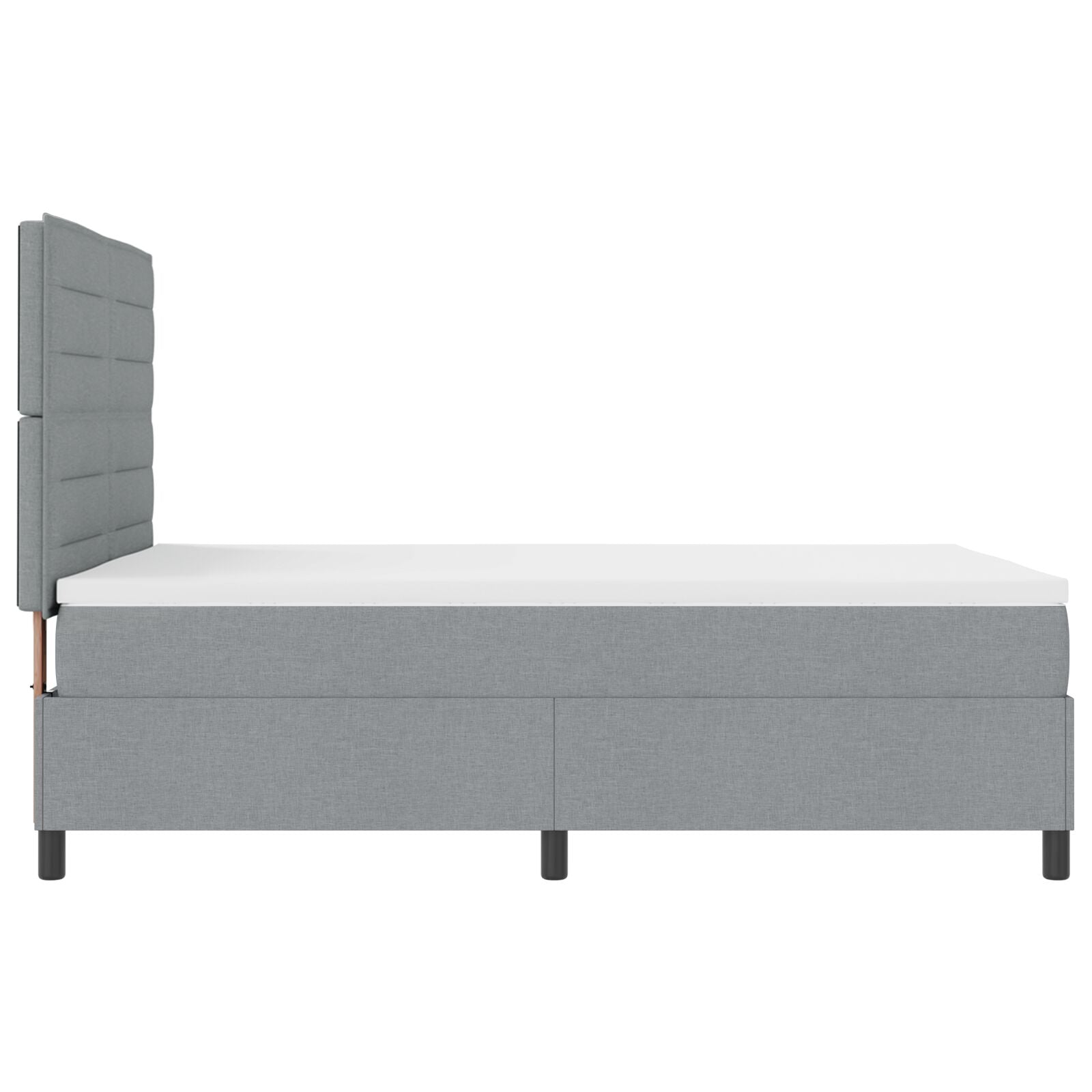 Boxspring Bed Met Matras Stof Lichtgrijs 160 x 200 cm Lijnen ontwerp
