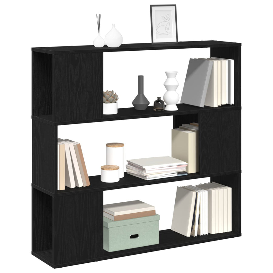 Boekenkast Gemaakt Van Hout Zwart Eiken 100 x 24 x 94 cm