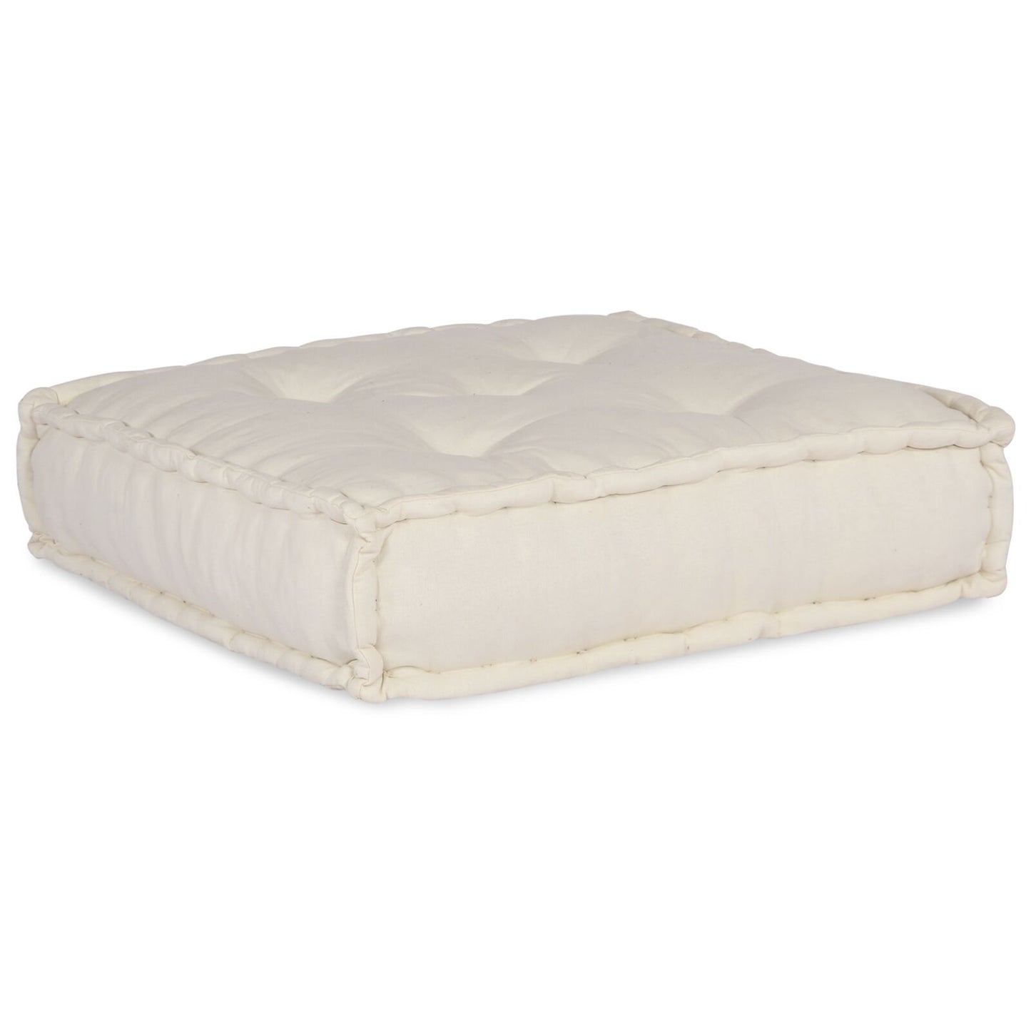 4-Zits Modulair Poef Bank Omkeerbaar Stof Crème 70 x 70 x 54 cm Lounge + 3x midden